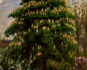 The chestnut tree in blossom - 弗朗齐歇克·库普卡